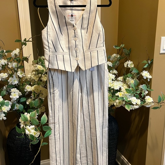 NWT Express Striped Vest and Pants Set - Picture 1 of 9